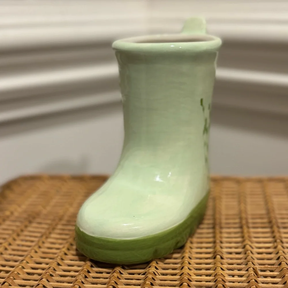 Vintage 5.5 Inch Tall Ceramic Baby Rainboot Planter/ Vase